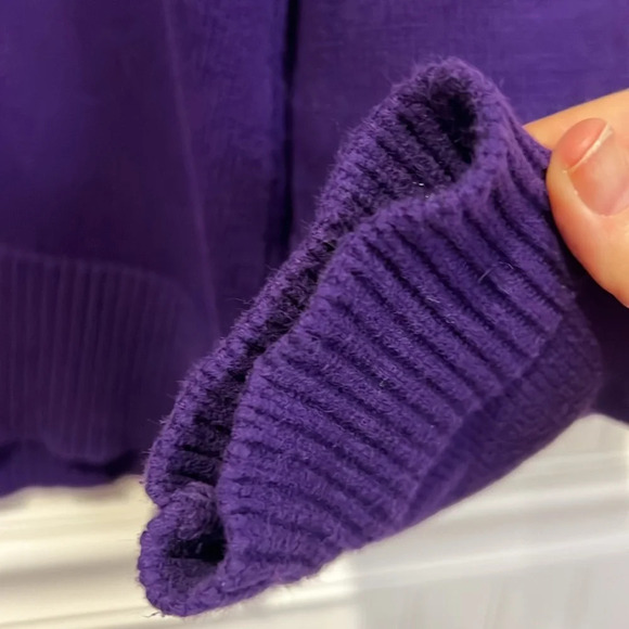 Lauren Ralph Lauren Purple 100% cotton Henley sweater size medium - Picture 6 of 12